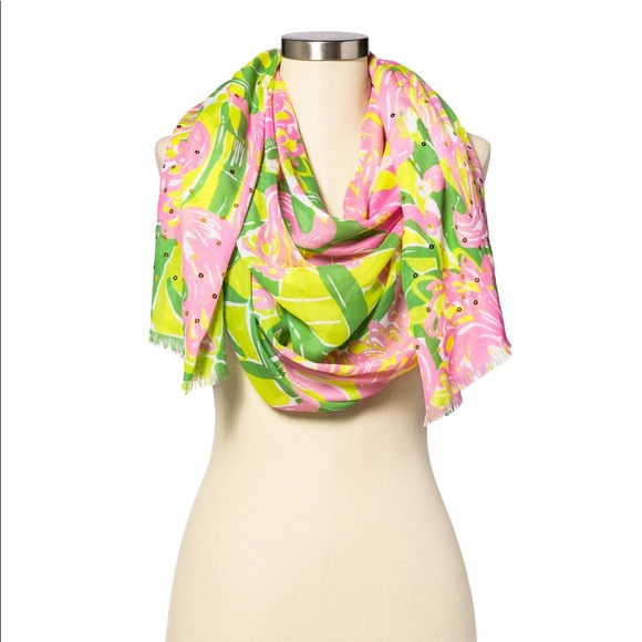 Lilly Pulitzer for Target Accessories - RARE Lilly Pulitzer for Target "Fan Dance" Scarf, Wrap, Swim Cover Up, One Size